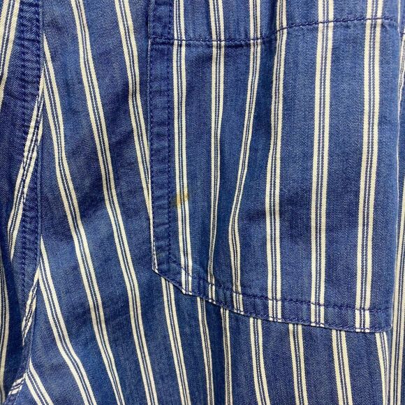 American Eagle Chambray Hi Rise Wide Leg Striped Pant Tie Waist Women’s Size 18 - Picture 10 of 10